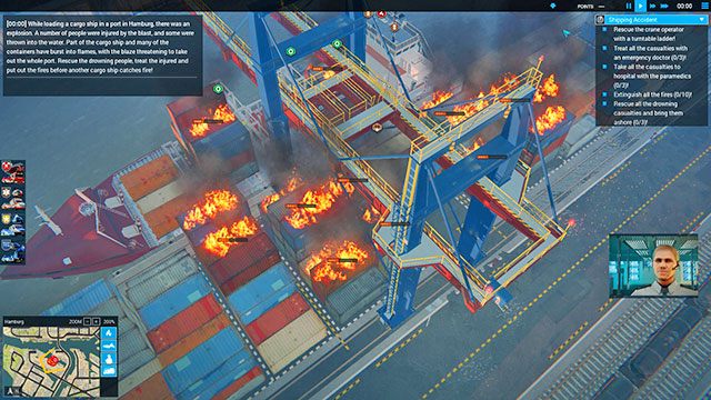 Na początek wyślij Fireboat - Shipping Accident | Hamburg - zadania główne | Emergency 5 - Symulator Misji Ratunkowych: Emergency 5 - poradnik do gry