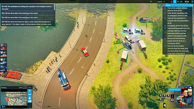 Ludzi do uratowania jest dużo, co wymagać będzie krążenia między tonącym statkiem, domami i lądem - Flood | Hamburg - zadania główne | Emergency 5 - Symulator Misji Ratunkowych: Emergency 5 - poradnik do gry