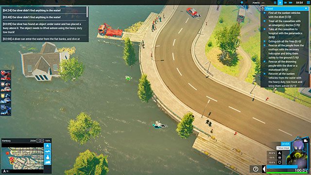 Gdy łódź zbierze całą ósemkę z wody wycofaj ją do bazy, nie będzie potrzebna - Flood | Hamburg - zadania główne | Emergency 5 - Symulator Misji Ratunkowych: Emergency 5 - poradnik do gry