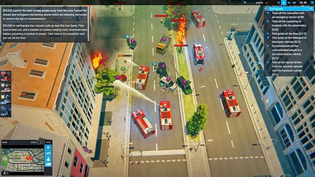 W czasie gaszenia wyślij na miejsce Decontamination Vehicle - Earthquake | Berlin - zadania główne | Emergency 5 - Symulator Misji Ratunkowych: Emergency 5 - poradnik do gry