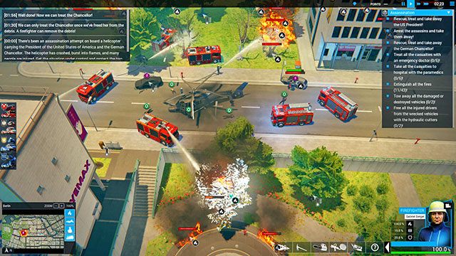 Większe skupiska możesz ugasić z pomocą samolotu strażackiego - Assassination | Berlin - zadania główne | Emergency 5 - Symulator Misji Ratunkowych: Emergency 5 - poradnik do gry