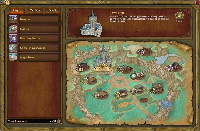 Budynki wznosimy przesuwając odpowiednią ikonkę na puste pole. - Zadania i funkcje garnizonu | Garnizon w World of Warcraft Warlords of Draenor - World of Warcraft: Warlords of Draenor - poradnik do gry