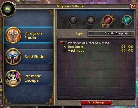 Wybierając natomiast opcję Specific Dungeons mamy możliwość zaznaczenia konkretnych instancji do których chcemy się dostać - Instancje (Dungeons) - wprowadzenie w World of Warcraft Warlords of Draenor - World of Warcraft: Warlords of Draenor - poradnik do gry