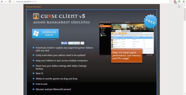 Otwiera nam się nowa strona - Curse | Polecane Addony w World of Warcraft Warlords of Draenor - World of Warcraft: Warlords of Draenor - poradnik do gry