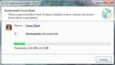 Rozpocznie się pobieranie naszego instalatora, który zajmuje jedynie kilkaset kilobajtów, reszta programu zostanie pobrana w czasie instalacji - Curse | Polecane Addony w World of Warcraft Warlords of Draenor - World of Warcraft: Warlords of Draenor - poradnik do gry
