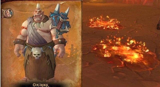 Nieodzownym elementem pojedynku z Gugrokkiem jest omijanie wszechobecnych pól magmy. - Bloodmaul Slag Mines | Instancje (Dungeons) - World of Warcraft: Warlords of Draenor - poradnik do gry