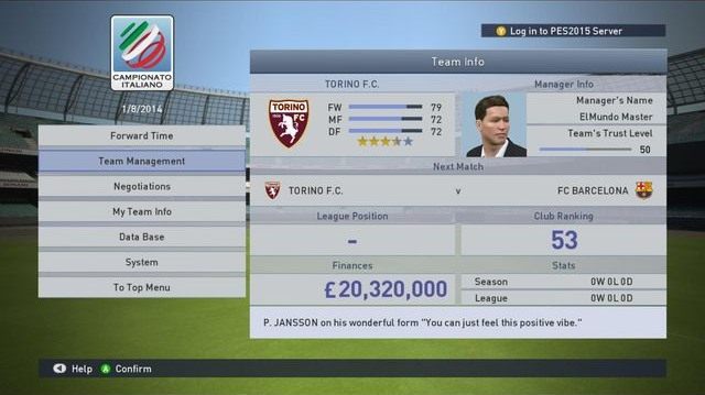 To najważniejszy współczynnik określający to, jak radzimy sobie w wybranym przez nas klubie - Zaufanie zarządu - Master League - Pro Evolution Soccer 2015 - poradnik do gry