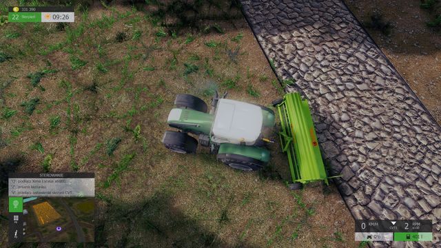 Możliwość podłączenia narzędzia pojawi się, gdy podjedziesz odpowiednio blisko. - Orka, kultywacja, zasiew oraz nawożenie | Praca na polu w Symulator Farmy 2015 - Symulator Farmy 2015 - poradnik do gry