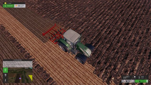 Zmieniony kolor i kształt gleby świadczy o przeprowadzonej kultywacji. - Orka, kultywacja, zasiew oraz nawożenie | Praca na polu w Symulator Farmy 2015 - Symulator Farmy 2015 - poradnik do gry