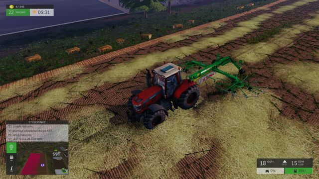 Zgrabienie trawy przyśpieszy późniejsze jej zebranie. - Trawa, siano, słoma | Uprawy w Symulator Farmy 2015 - Symulator Farmy 2015 - poradnik do gry