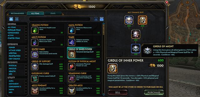 Jak już wiadomo, w czasie trwania rozgrywki gracz zdobywa złoto, które warto zainwestować w dodatkowe przedmioty, aby Bóg mógł się rozwijać - Sklep wewnątrz gry | Jak zacząć? | Smite - Smite - poradnik do gry