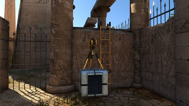 Z górnej półki możesz zabrać jammer. - B1 | Świat B w The Talos Principle - The Talos Principle - poradnik do gry