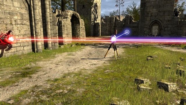 Niebieska wiązka musi być po wewnętrznej stronie czerwonej. - C1 | Świat C w The Talos Principle - The Talos Principle - poradnik do gry