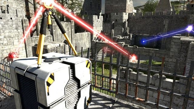 Z tej wysokości masz dostęp do kilku czerwonych drzwi. - C4 | Świat C w The Talos Principle - The Talos Principle - poradnik do gry