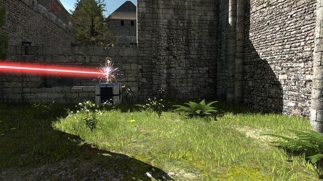 Na chwilę musisz przerwać wiązkę, aby zdemontować wentylator. - C4 | Świat C w The Talos Principle - The Talos Principle - poradnik do gry
