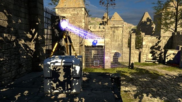 Sześcian spadnie na czerwony przycisk. - C5 | Świat C w The Talos Principle - The Talos Principle - poradnik do gry