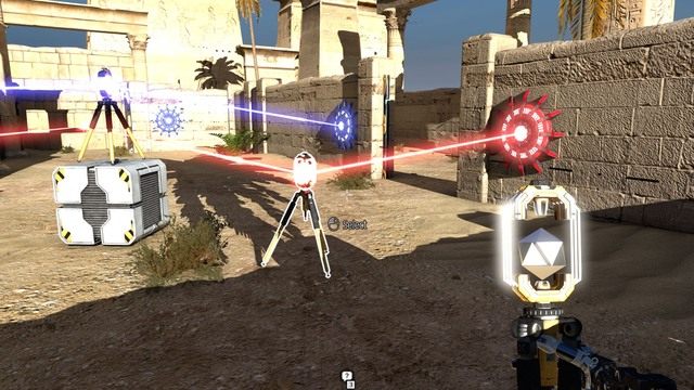 Czerwone i niebieskie wiązki nie mogą się przecinać. - Świat B - dodatkowe poziomy | Wszystkie gwiazdki w The Talos Principle - The Talos Principle - poradnik do gry