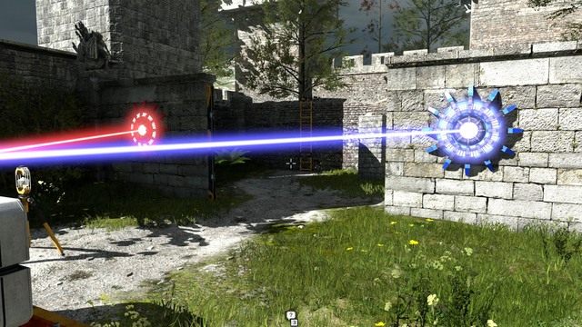 Czerwona i niebieska wiązka nie może się przecinać. - Świat C - dodatkowe poziomy | Wszystkie gwiazdki w The Talos Principle - The Talos Principle - poradnik do gry