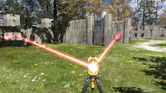 Drugie złącze: źródło-przycisk przez okno - Through a Window | Road to Gehenna (DLC) - Świat 1 w The Talos Principle - The Talos Principle - poradnik do gry