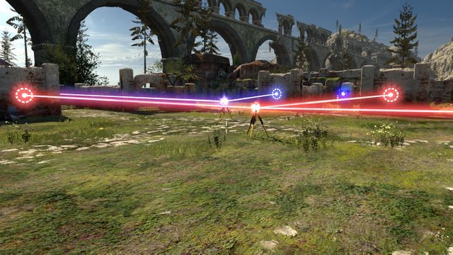 W pierwszej kolejności uwolnij dwa źródła dwoma złączami - Ray Trivia | Road to Gehenna (DLC) - Świat 3 | The Talos Principle - The Talos Principle - poradnik do gry