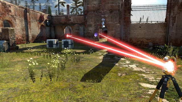 Przekieruj czerwony promień do przycisku pod działkiem - BFF | Road to Gehenna (DLC) - Świat 3 | The Talos Principle - The Talos Principle - poradnik do gry