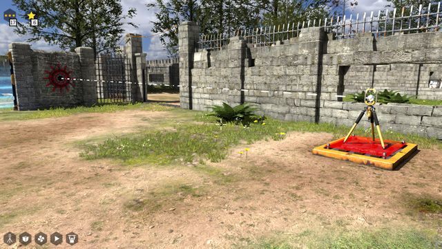 Nakieruj złącze na czerwony przycisk i ustaw na płycie - Świat 1 | Road to Gehenna (DLC) Wszystkie gwiazdki | The Talos Principle - The Talos Principle - poradnik do gry