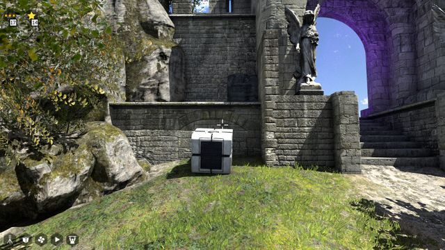 Ustaw sześcian przy murku naprzeciwko miejsca, skąd przyszedłeś - Świat 4 | Road to Gehenna (DLC) Wszystkie gwiazdki | The Talos Principle - The Talos Principle - poradnik do gry