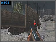 Zza znajdującego się przy drodze samochodu [#101] wybiegnie dwóch żołnierzy - Misja 8 - A Traitor Amongst Us | Medal of Honor Allied Assault Spearhead - Medal of Honor: Allied Assault - Spearhead - poradnik do gry