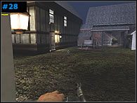 W oknie [#28] z lewej masz snajpera - najlepiej wrzuć mu na dzień dobry granat - Misja 2 - The Causeway | Medal of Honor Allied Assault Spearhead - Medal of Honor: Allied Assault - Spearhead - poradnik do gry