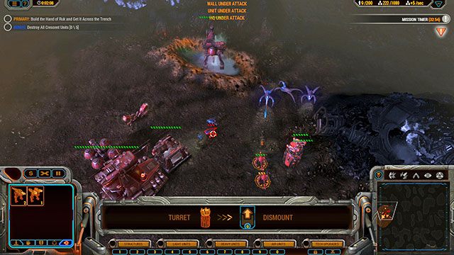 Wróg będzie regularnie atakował małymi grupami jednostek, od czasu do czasu przypuszczając większy atak - Misja 4 - The Trench | Kampania Beta | Grey Goo - Grey Goo - poradnik do gry