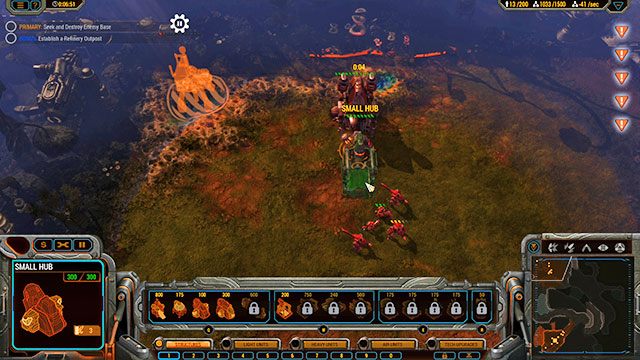 W czasie budowy nowej bazy wyprodukuj dodatkowe jednostki - Misja 1 - Hunters Valley | Kampania Beta | Grey Goo - Grey Goo - poradnik do gry