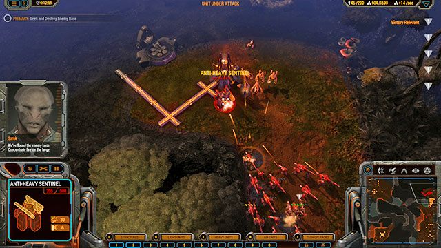 Wpierw zniszcz wieżyczkę, a następnie pilnujących jej jednostek - Misja 1 - Hunters Valley | Kampania Beta | Grey Goo - Grey Goo - poradnik do gry