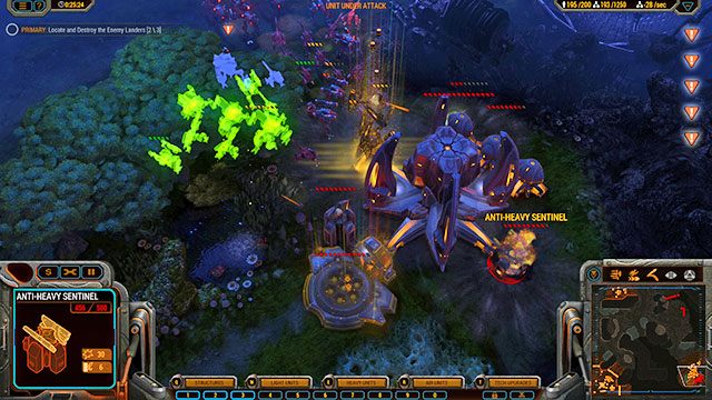 Jeśli potrzebujesz więcej surowców, zostaw kilka jednostek w krzakach, a w miejscu zniszczonej bazy wroga postaw Small Hub wraz z rafinerią - Misja 2 - Ruks Bend | Kampania Beta | Grey Goo - Grey Goo - poradnik do gry