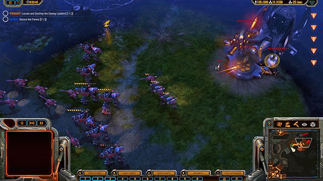 Kolejność niszczenia baz wroga zasugerowa w poradniku może zostać zmieniona - Misja 2 - Ruks Bend | Kampania Beta | Grey Goo - Grey Goo - poradnik do gry