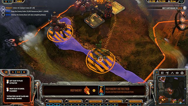 Co kilka minut teren misji będzie nawiedzało trzęsienie ziemi, uszkadzając większość budynków - Misja 3 - The Quarry | Kampania Beta | Grey Goo - Grey Goo - poradnik do gry