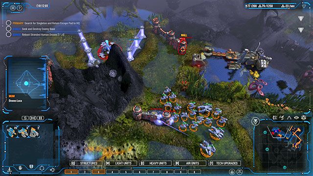 Na początek wybuduj dwie kopalnie na pobliskim źródle surowców - Misja 7 - The Wetlands | Kampania Human | Grey Goo - Grey Goo - poradnik do gry