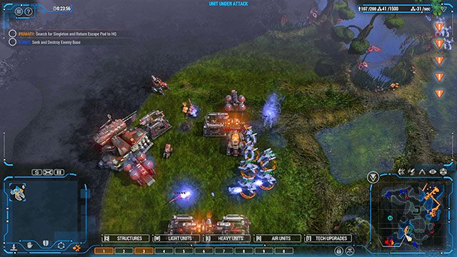 Mniej więcej w tym momencie powinieneś otrzymać drugie zadanie dodatkowe, którego wykonanie bardzo ułatwi resztę misji - Misja 7 - The Wetlands | Kampania Human | Grey Goo - Grey Goo - poradnik do gry