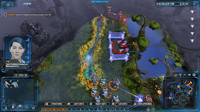 Po odkryciu piątego punktu i uratowaniu Singletona odprowadź go do bazy - Misja 7 - The Wetlands | Kampania Human | Grey Goo - Grey Goo - poradnik do gry