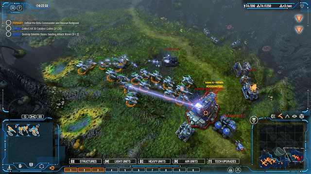 Po zniszczeniu wschodniej bazy zostaw na miejscu małe siły obronne, a resztą wróć do bazy głównej - Misja 8 - The Observatory | Kampania Human | Grey Goo - Grey Goo - poradnik do gry