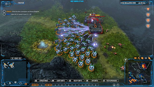 Pozbądź się najpierw jednostek, potem skup się na fabrykach i rafineriach, a na końcu zniszcz HQ - Misja 8 - The Observatory | Kampania Human | Grey Goo - Grey Goo - poradnik do gry