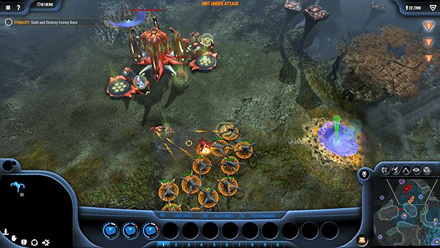 Baza wroga posiada kilka wieżyczek obronnych od strony południowej - Misja 11 - The Cauldron | Kampania Goo | Grey Goo - Grey Goo - poradnik do gry