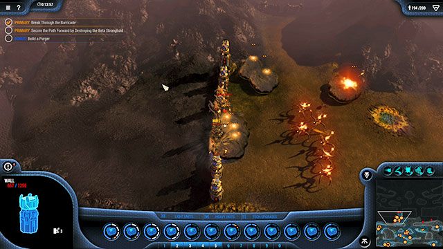 Po zniszczeniu obu baz uzupełnij utracone jednostki - Misja 14 - The Barricade | Kampania Goo | Grey Goo - Grey Goo - poradnik do gry