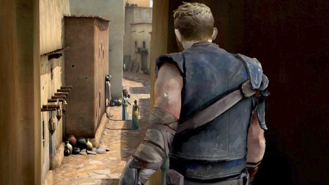 Po odzyskaniu panowania nad postacią, idź do przodu korzystając z klawiszy kierunku i przeprowadź rozmowę z Beskhą i wujem - Rozdział 5| Epizod 2 - The Lost Lords | Game of Thrones - Game of Thrones - A Telltale Games Series - poradnik do gry