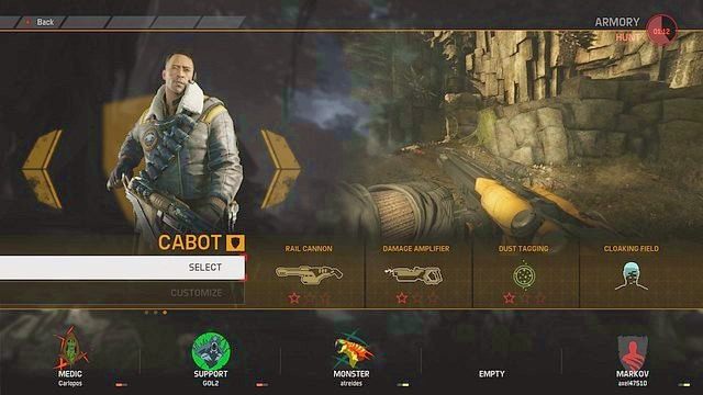 Cabot jest ostatnim Łowcą z klasy Wsparcie, jakie oferuje podstawowa wersja gry - Support | Łowcy Evolve - Evolve - poradnik do gry