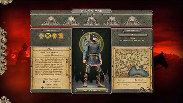 Sarmackie jeździectwo zapewnia 100% więcej doświadczenia dla oddziałów jazdy oraz gwarantuje, że jazda, która ominęła lub wycofała się z bitwy nie cierpi z powodu pobitewnych ofiar - Alanowie w Total War Attila | Wybór frakcji - Total War: Attila - poradnik do gry