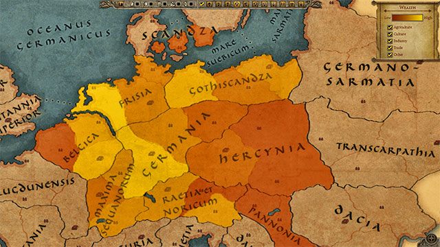 Mapa, na której toczy się rozgrywka, podzielona została na prowincje - Prowincje, regiony i osady w Total War Attila | Zarządzanie państwem - Total War: Attila - poradnik do gry