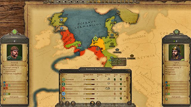 Jeśli posiadasz sojusz wojskowy z innym państwem oraz obaj walczycie z tym samym przeciwnikiem, na ekranie dyplomacji aktywne staną się trzy do tej pory niedostępne przyciski, znajdujące się w lewej, dolnej części listy znanych przez ciebie państw - Koordynacja ataków w Total War Attila | Wojna - Total War: Attila - poradnik do gry