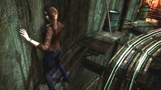 Na drugą stronę dostaniesz się przechodząc tuż przy ścianie. - Ucieknij z zakładu cz.1 | Kolonia karna - Claire | Resident Evil Revelations 2 - Resident Evil: Revelations 2 - Kolonia Karna - poradnik do gry