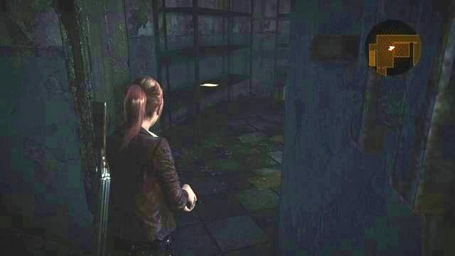 Za drzwiami, z których wyskoczyli przeciwnicy, znajdziesz leżący na półce dokument. - Ucieknij z zakładu - włączenie zasilania | Kolonia karna - Claire - Resident Evil: Revelations 2 - Kolonia Karna - poradnik do gry