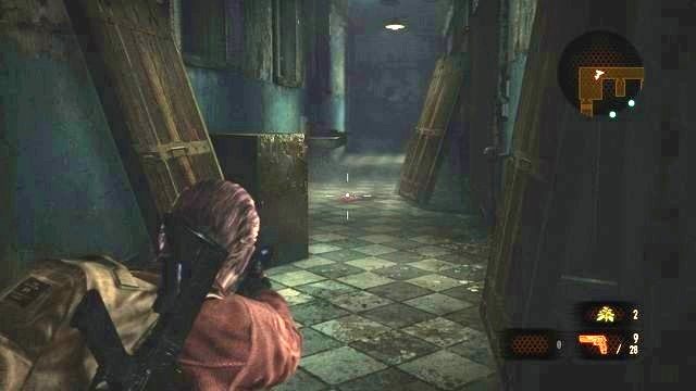 Z odpowiedniej odległości zneutralizuj zagrożenie strzelając w bulgoczącą breję. - Przejdź przez budynek | Kolonia karna - Barry | Resident Evil Revelations 2 - Resident Evil: Revelations 2 - Kolonia Karna - poradnik do gry